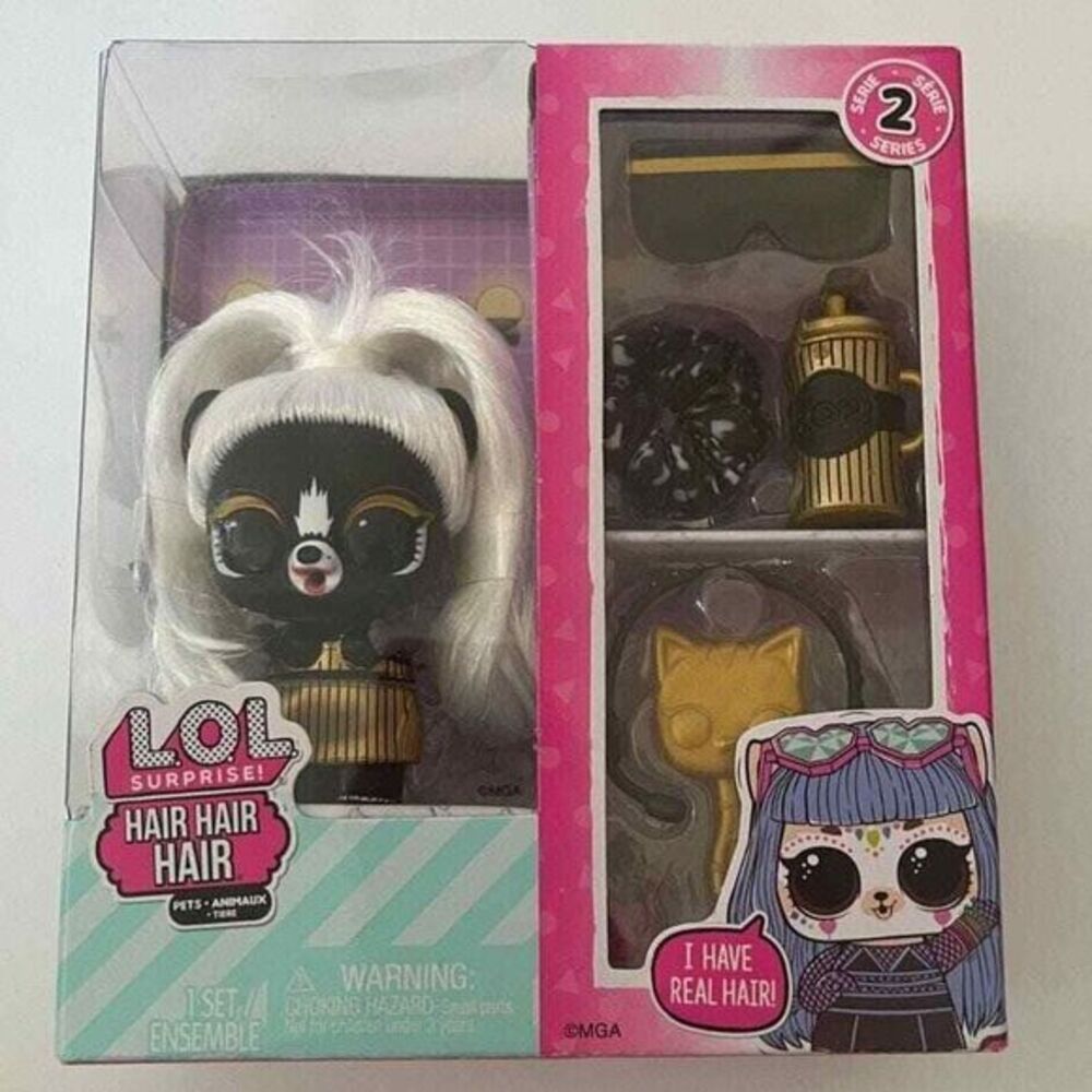 LOL Surprise Hair Hair Hair Collectible Pets Doll Series 2 Dog Real Hair Toy